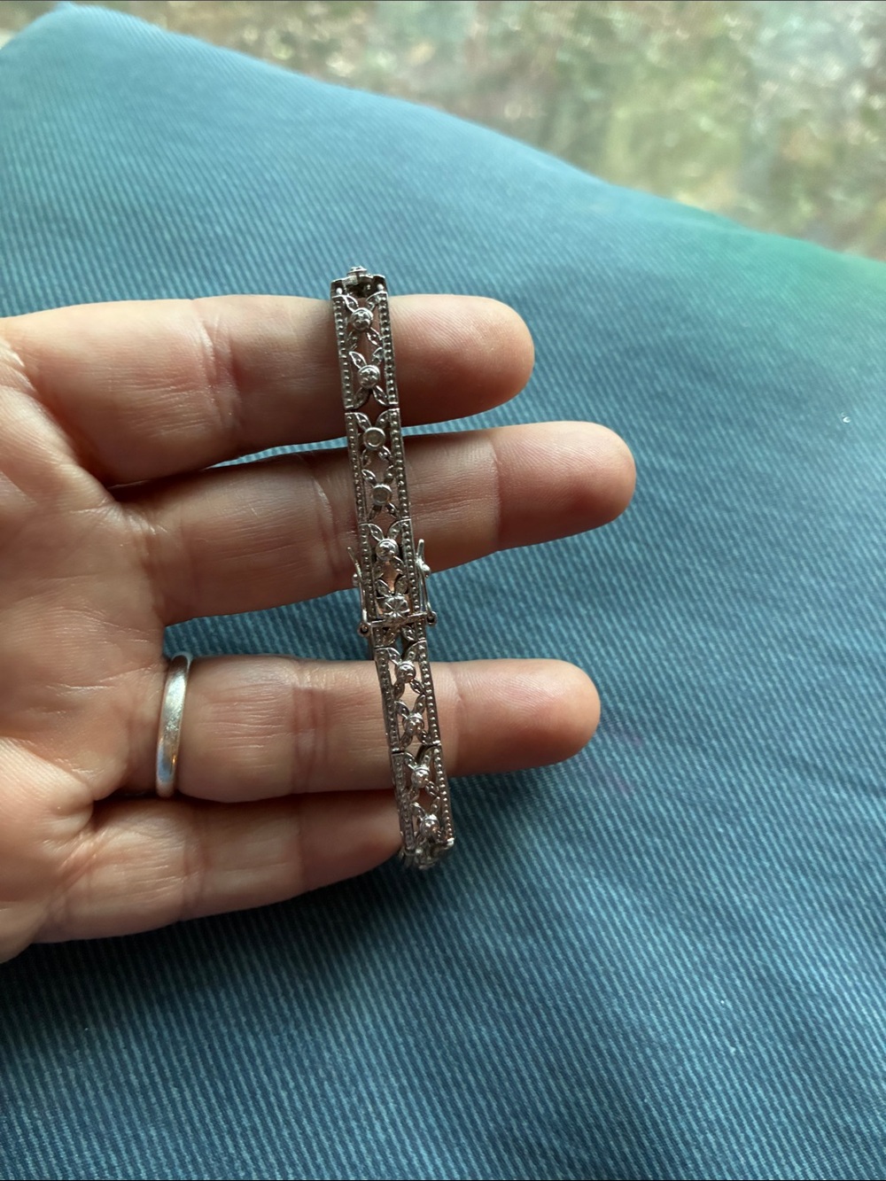 Delicate Silver Filigree Bracelet - Women's Silver Tone Bracelet